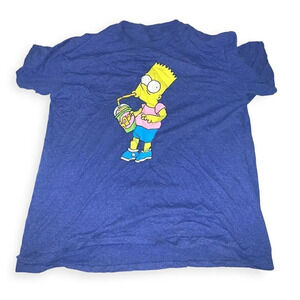 Bart Simpson T Shirt Adult XLarge Blue The Simpsons Sour Slurpee Short Sleeve